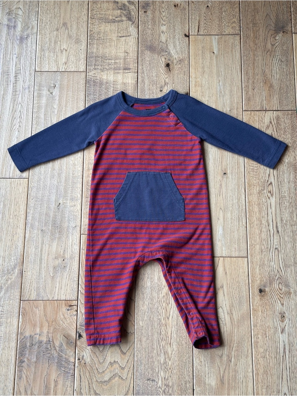 Tea Collection Striped Long Sleeve Romper size 9-12 Months